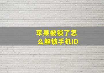 苹果被锁了怎么解锁手机ID