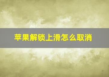 苹果解锁上滑怎么取消