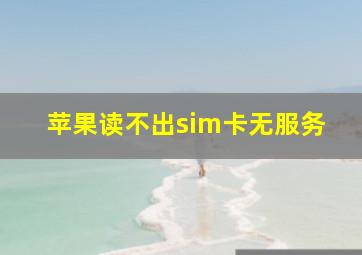 苹果读不出sim卡无服务