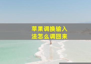 苹果调换输入法怎么调回来