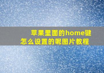 苹果里面的home键怎么设置的呢图片教程