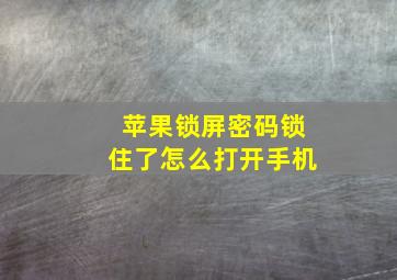 苹果锁屏密码锁住了怎么打开手机