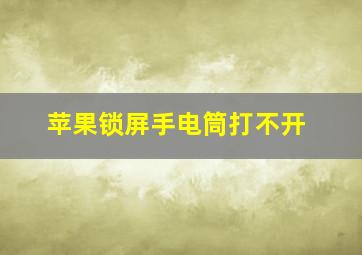 苹果锁屏手电筒打不开