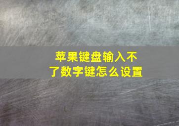 苹果键盘输入不了数字键怎么设置