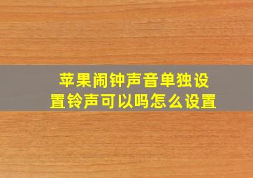 苹果闹钟声音单独设置铃声可以吗怎么设置