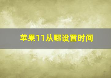 苹果11从哪设置时间