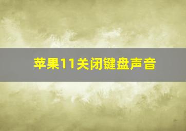 苹果11关闭键盘声音