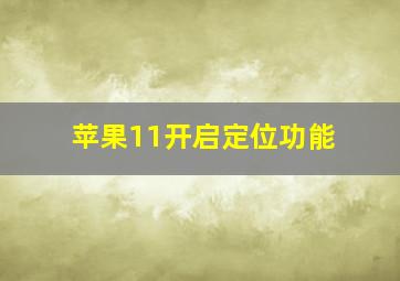 苹果11开启定位功能