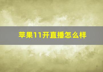 苹果11开直播怎么样