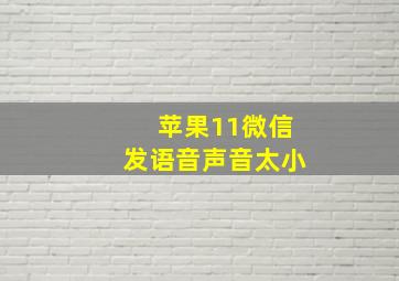 苹果11微信发语音声音太小