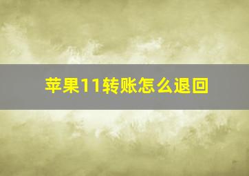 苹果11转账怎么退回