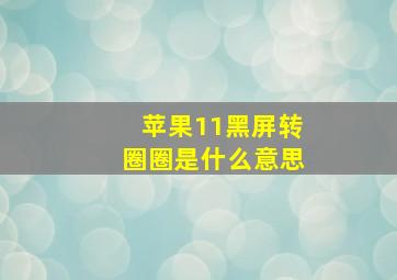 苹果11黑屏转圈圈是什么意思