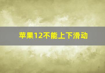 苹果12不能上下滑动