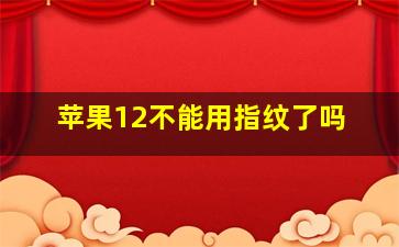 苹果12不能用指纹了吗