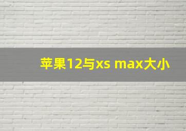 苹果12与xs max大小