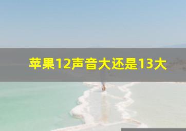 苹果12声音大还是13大