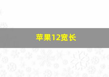 苹果12宽长