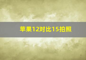 苹果12对比15拍照