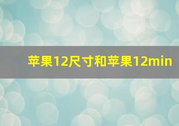 苹果12尺寸和苹果12min