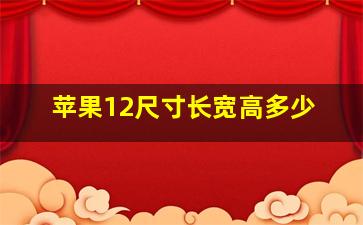 苹果12尺寸长宽高多少