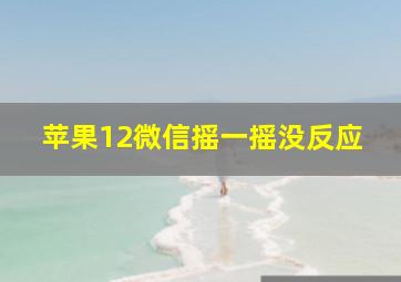 苹果12微信摇一摇没反应