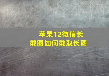 苹果12微信长截图如何截取长图