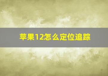 苹果12怎么定位追踪