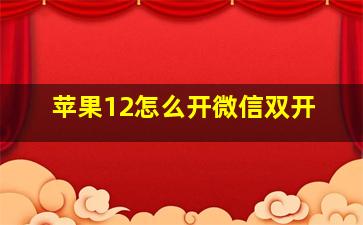 苹果12怎么开微信双开