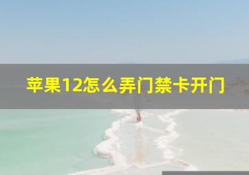 苹果12怎么弄门禁卡开门