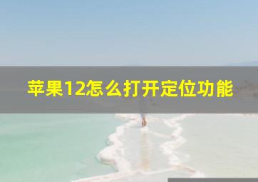 苹果12怎么打开定位功能