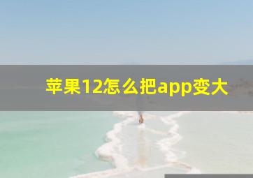 苹果12怎么把app变大