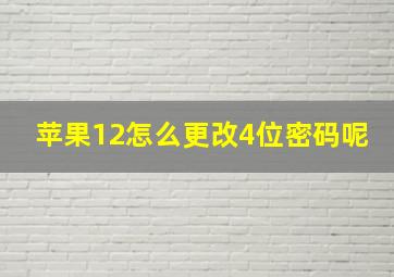 苹果12怎么更改4位密码呢