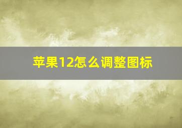 苹果12怎么调整图标