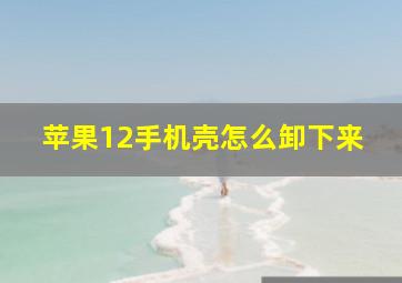 苹果12手机壳怎么卸下来