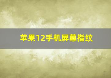 苹果12手机屏幕指纹