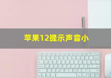 苹果12提示声音小