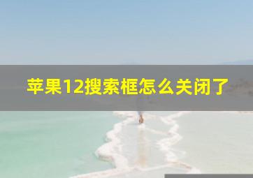 苹果12搜索框怎么关闭了