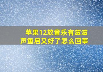 苹果12放音乐有滋滋声重启又好了怎么回事