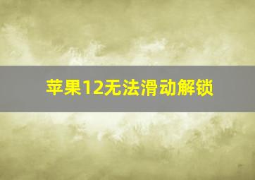 苹果12无法滑动解锁