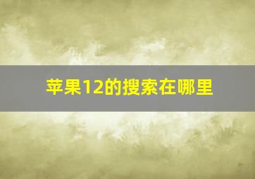 苹果12的搜索在哪里