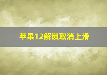 苹果12解锁取消上滑