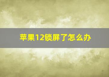 苹果12锁屏了怎么办