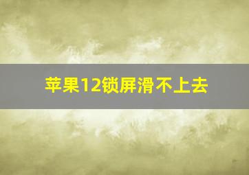 苹果12锁屏滑不上去