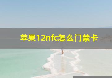 苹果12nfc怎么门禁卡