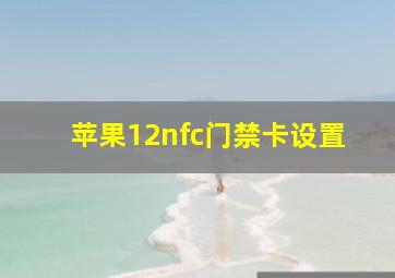 苹果12nfc门禁卡设置