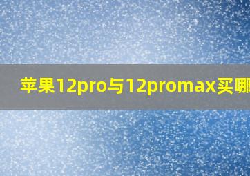 苹果12pro与12promax买哪个好