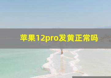 苹果12pro发黄正常吗