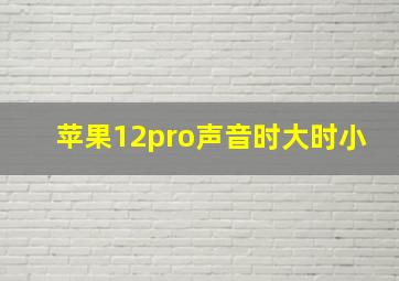 苹果12pro声音时大时小