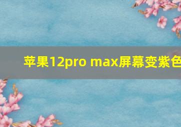 苹果12pro max屏幕变紫色