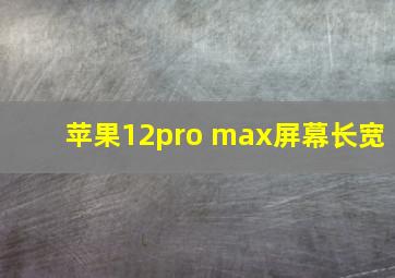 苹果12pro max屏幕长宽